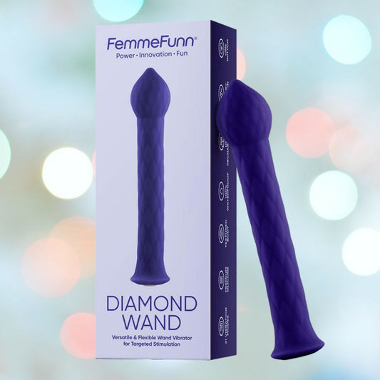 Femme Funn Diamond Wand Massager - Dark Purple 1080