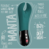 Fun Factory Manta Rechargeable Vibrating Male Stroker For Men - Moss Green