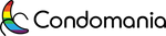A black "T" formed by a rainbow-colored horn transitioning from red at the tip to purple at the base. The curved horn includes seven colors and loops back to create the horizontal part of the "T." The background is white.