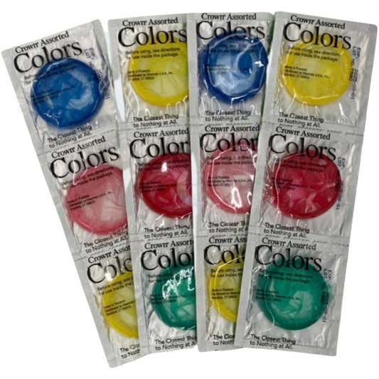 Crown Assorted Colors Lubricated Latex Condoms 1080