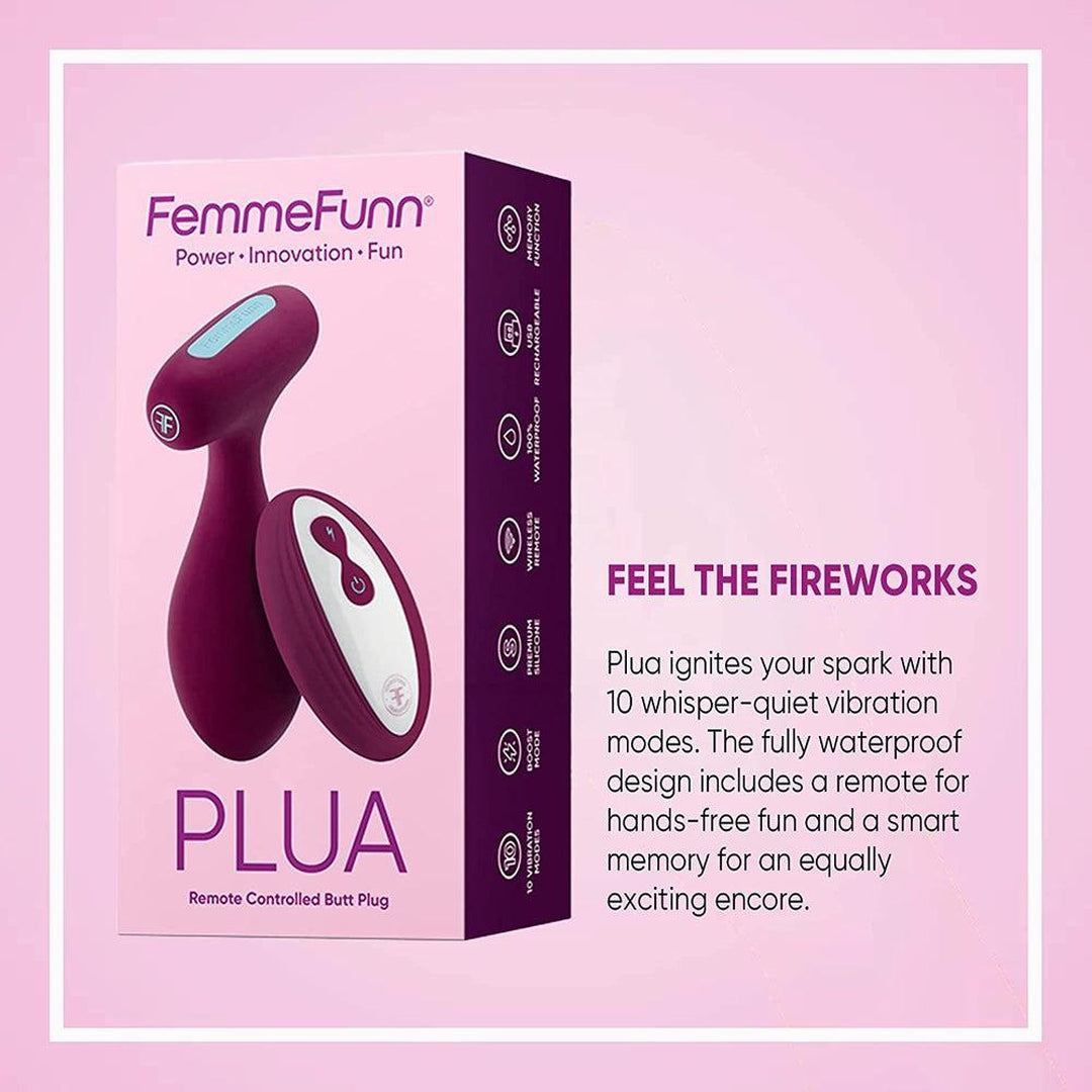 Femme Funn PLUA Vibrating Remote Control Butt Plug - Fuchsia