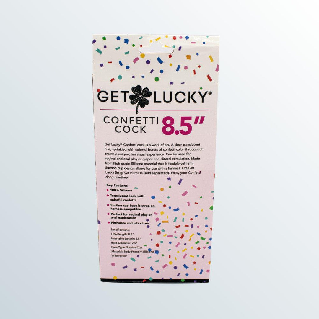 Get Lucky Confetti Cock 8.5" Silicone Dildo
