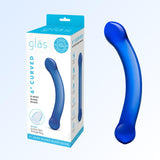 Gläs 6" Curved G-Spot Glass Dildo - Blue