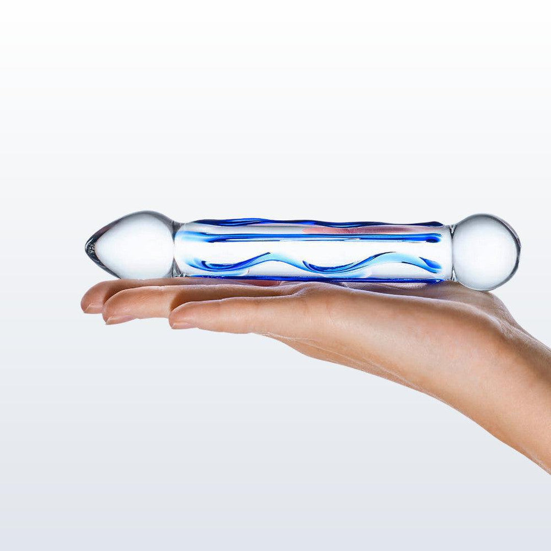 Gläs Full Tip 6.5" Textured Glass Dildo