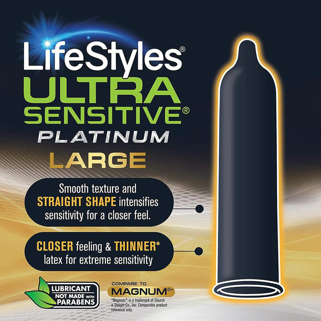 LifeStyles Ultra Sensitive Platinum Large Condoms