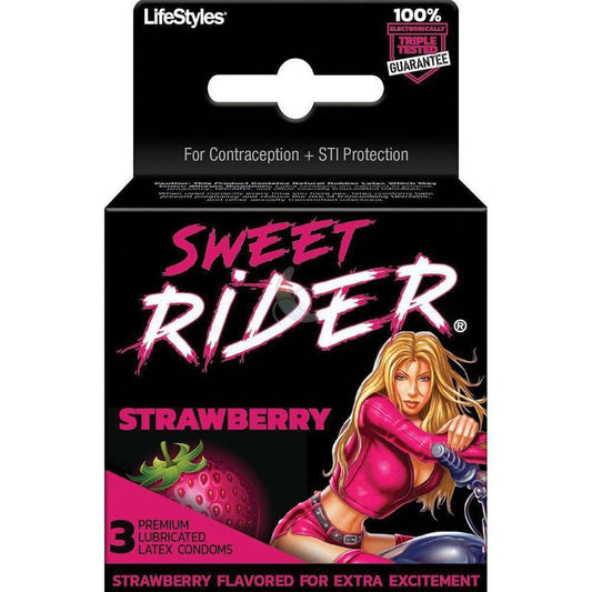 Lifestyles "Sweet Rider" Strawberry Condoms 🍓 | 3-Pack 1080