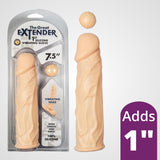 The Great Extender 1st Vibrating Penis Sleeve 7.5" - White