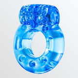Stay Hard Reusable Vibrating Cock Ring - Blue