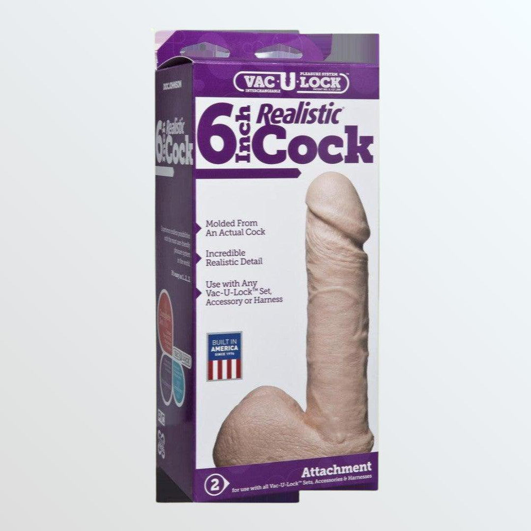 Vac-U-Lock 6" Realistic Cock for Harnesses
