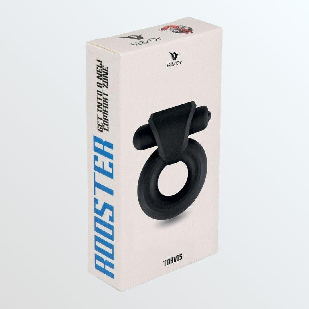 Velv'Or Rooster Travis Hard Silicone Vibrating Bullet Cock Ring