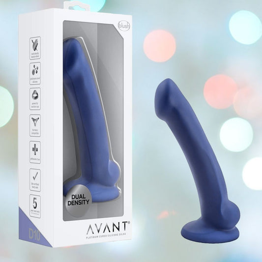 Avant D10 Ergo MINI 6.5" Non-Porous Silicone Dildo - Indigo 1080