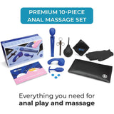The B-Vibe Anal Massage & Education Set by B-Vibe includes massagers, gloves, enema bulb, mat, guidebook, and essentials for anal massage. Pairs well with favorites like Le Wand Petite or Snug Plug 2.