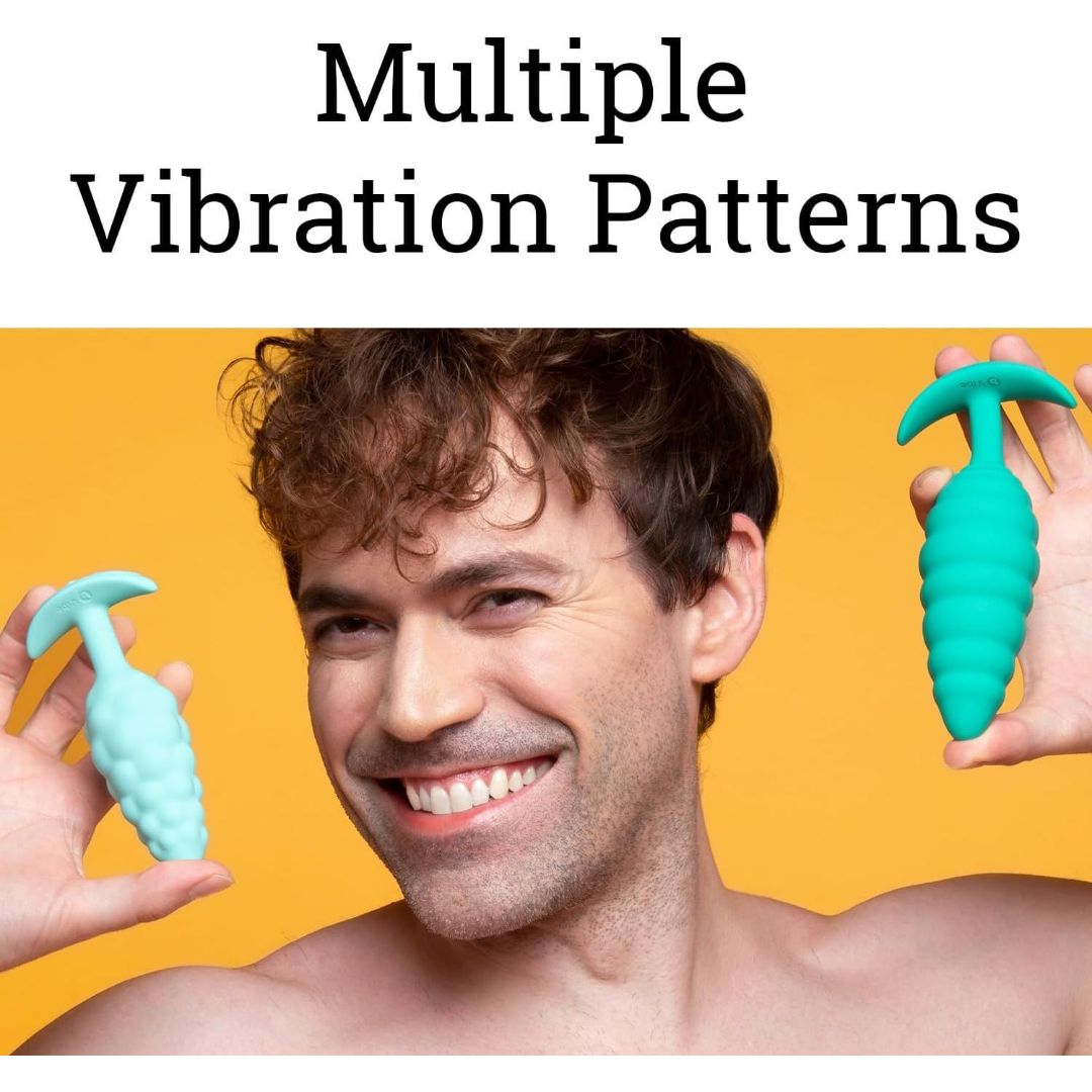B-Vibe Texture Vibrating Butt Plug Twist Green Large Condomania.com B-Vibe Texture Vibrating Butt Plug Twist Green Large Condomania.com