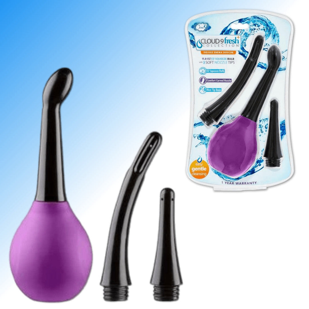 Anal Enema Kit with 3 Soft Nozzle Tips - Cloud 9 Fresh Condomania.com Anal Enema Kit with 3 Soft Nozzle Tips - Cloud 9 Fresh Condomania.com