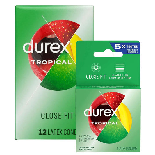Durex Tropical Flavored Condoms 🍓 🍌 🍎 🍊 1080