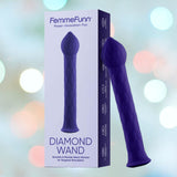 Femme Funn Diamond Wand Massager - Dark Purple