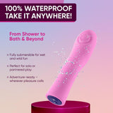 The FemmeFunn Hana Thumping Bullet Pink, a waterproof silicone vibrator by Femme Funn, is fully submersible, rechargeable, and ideal for solo or partnered play in the shower, bath, or anywhere you desire.