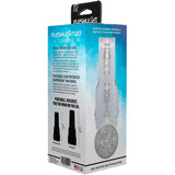 A retail box for the Fleshlight GO Torque Portable Stroker by Fleshlight, showcasing its compact, discreet design and patented SuperSkin material with product images and descriptions on the packaging.