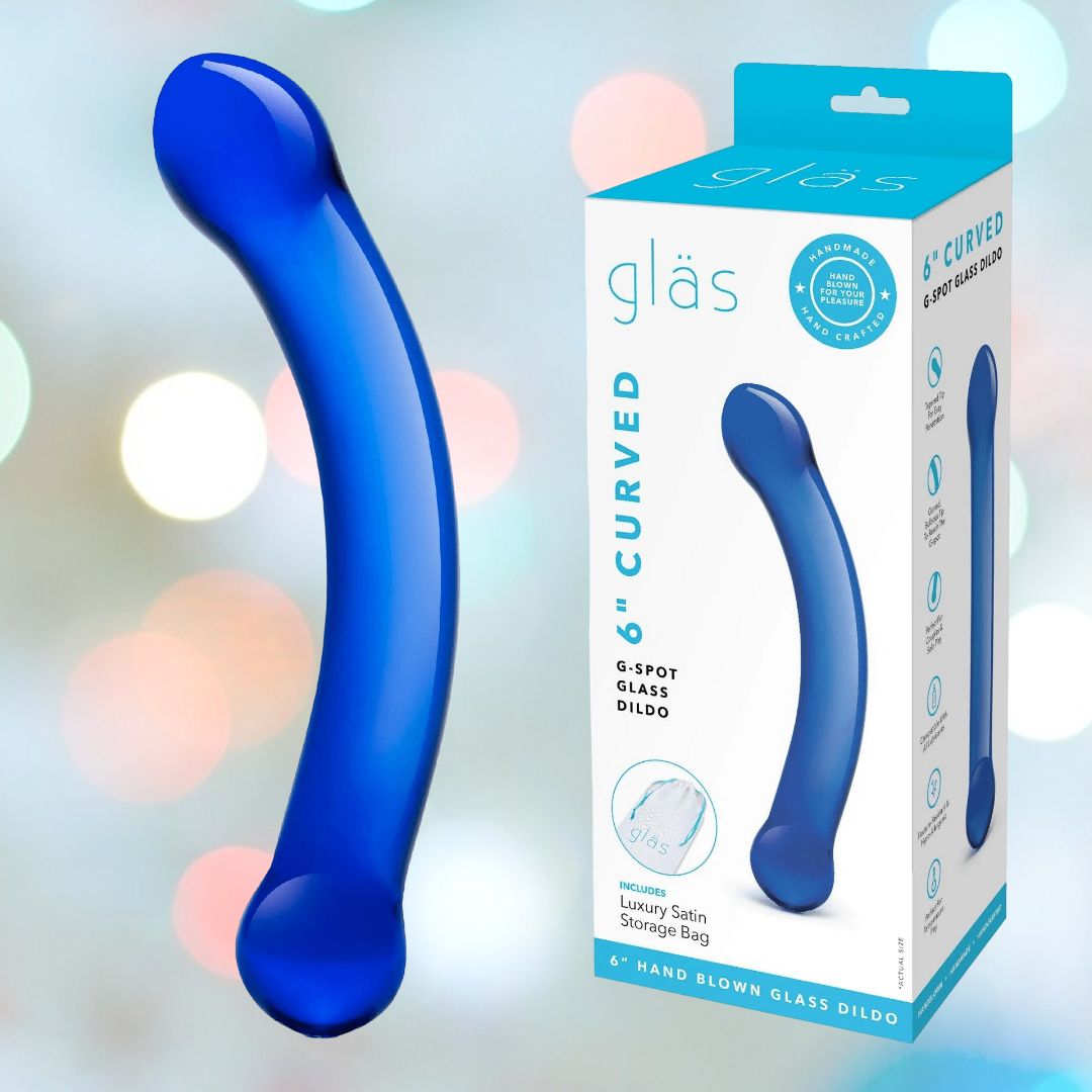 Gls Curved G-Spot Glass Dildo 6 Inch Blue Condomania.com Gls Curved G-Spot Glass Dildo 6 Inch Blue Condomania.com