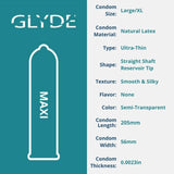 Glyde Maxi LARGE Size Vegan Condoms