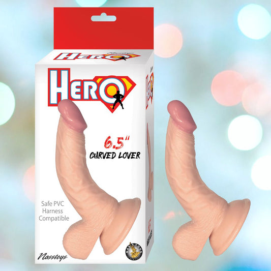 Hero 6.5in Curved Lover Dildo with Suction Cup 1080