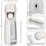 The CalExotics Optimum Power Lifelike Pulsar Stroker features powerful vibration and suction, an ultra-tight lifelike stroker sleeve for easy cleaning, removable cap, and measures 10" x 3" (25.5 cm x 7.5 cm).