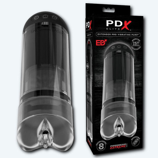 PDX Elite Extender Pro Vibrating Penis Pump with 3 FREE Cock Rings 1080