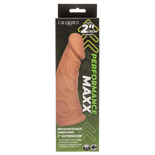 Performance Maxx Rechargeable Vibrating Extension-Brown 7" 1080
