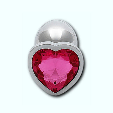 Small Heart Gem Butt Plug - Shots Ouch! Silver Pink Condomania.com Small Heart Gem Butt Plug - Shots Ouch! Silver Pink Condomania.com