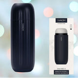 A black cylindrical electronic device with the brand name "svakom" stands next to its packaging box, which emphasizes the "Svakom Sam Neo 2 Sucking and Vibrating Masturbator." The box highlights features such as interactive sucking and vibrating for a customizable experience, including enhanced suction. The background is softly lit and blurred.