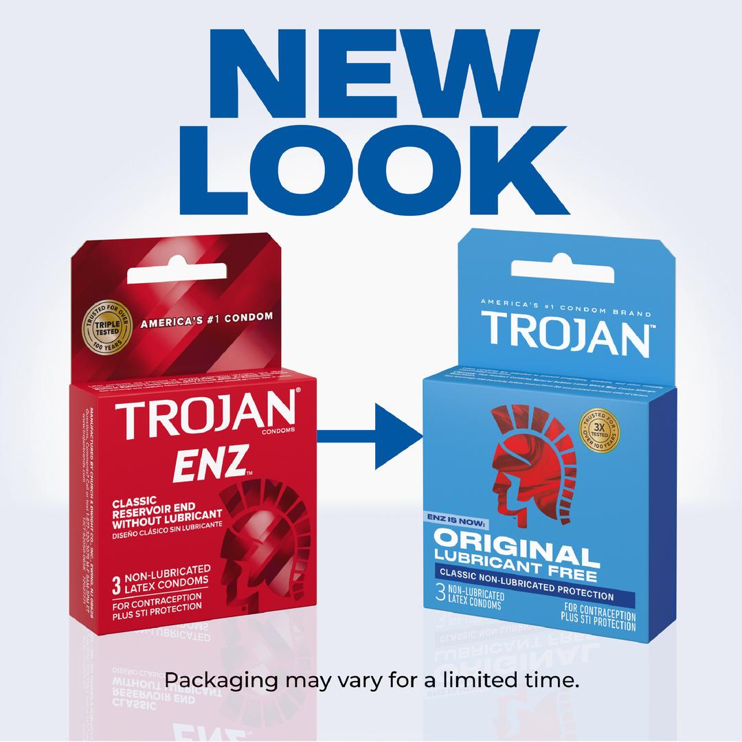 Trojan ENZ Non-Lubricated Condoms | Dry Condoms Condomania.com Trojan ENZ Non-Lubricated Condoms | Dry Condoms Condomania.com