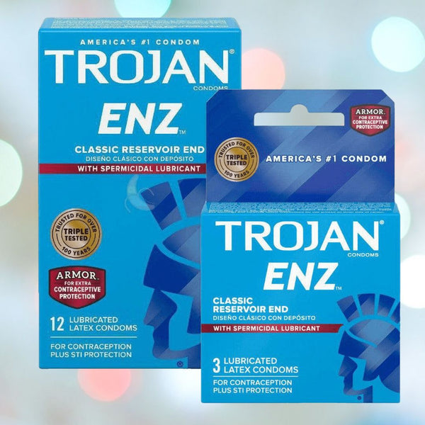 Trojan ENZ Armor Spermicidal Condoms | Extra Protection  Condomania.com