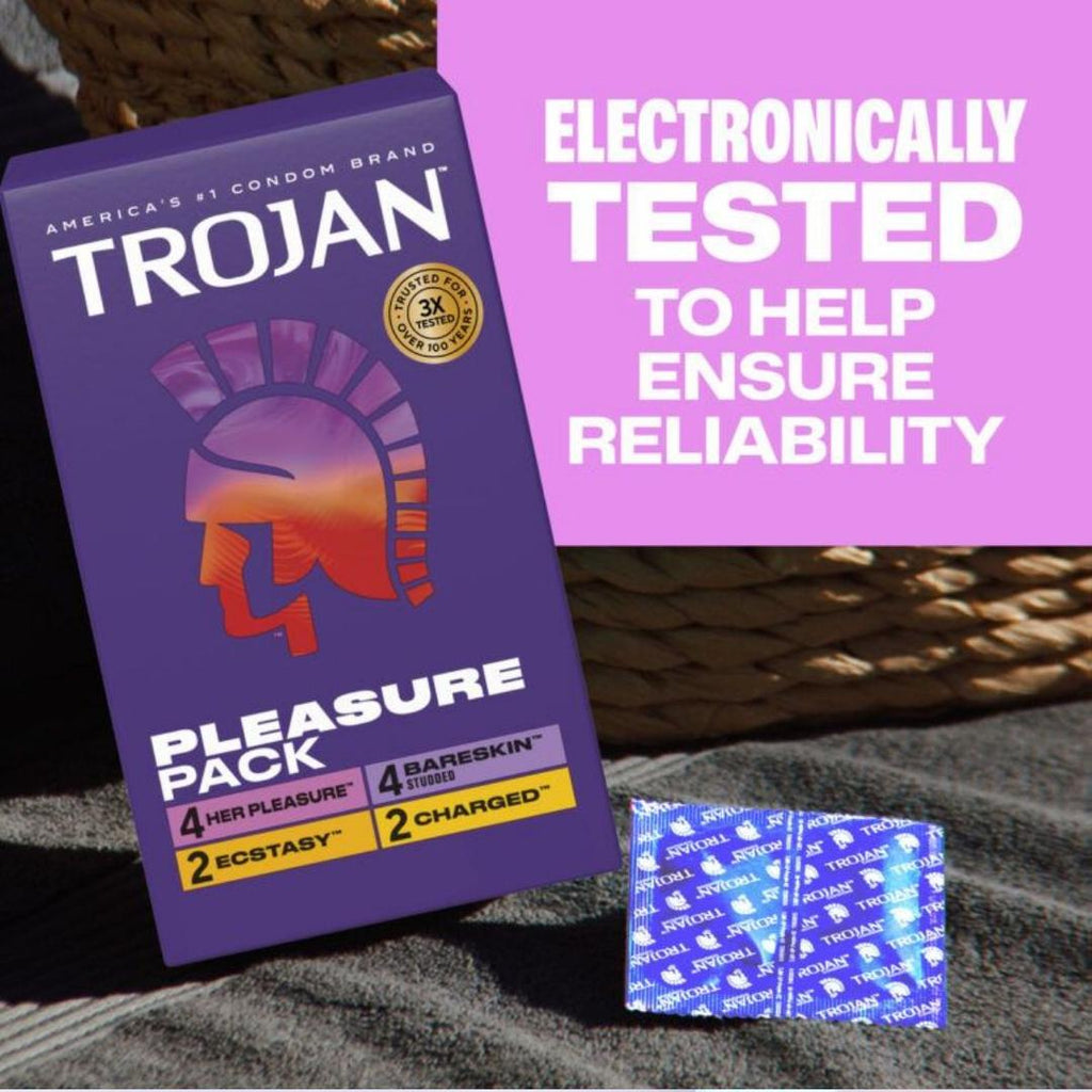 Trojan Pleasure Pack Variety Condom Sampler Ribbed 3-Pack – Condomania.com