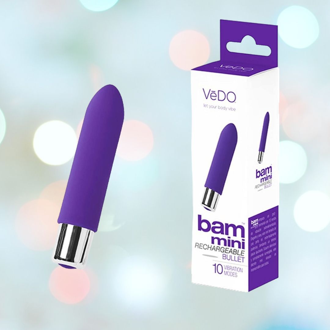 VeDO Bam Mini Rechargeable Bullet Vibrator Indigo - 10 Modes Condomania.com VeDO Bam Mini Rechargeable Bullet Vibrator Indigo - 10 Modes Condomania.com