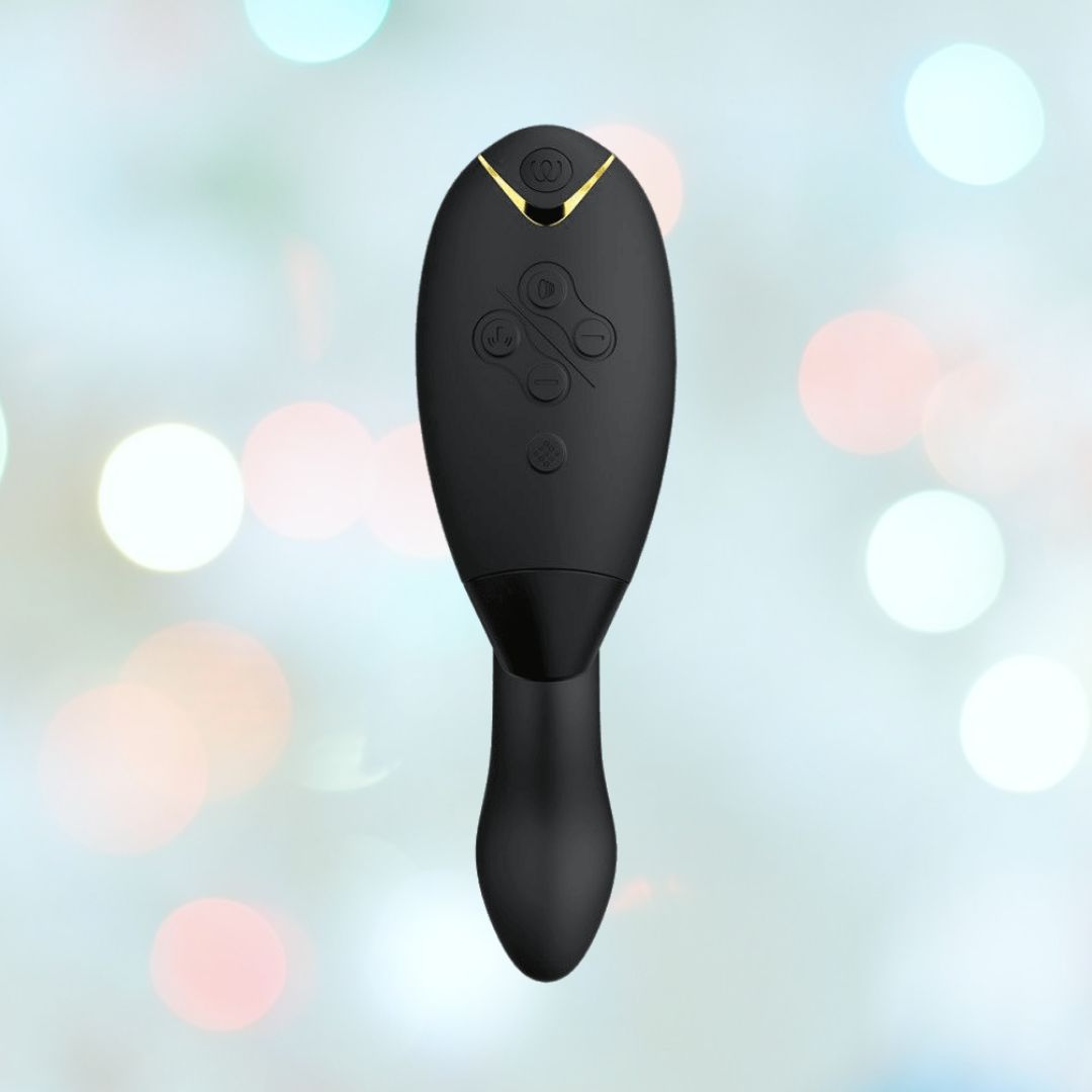 Womanizer Duo 2 Rabbit Air Pulse Vibrator Black Condomania.com Womanizer Duo 2 Rabbit Air Pulse Vibrator Black Condomania.com