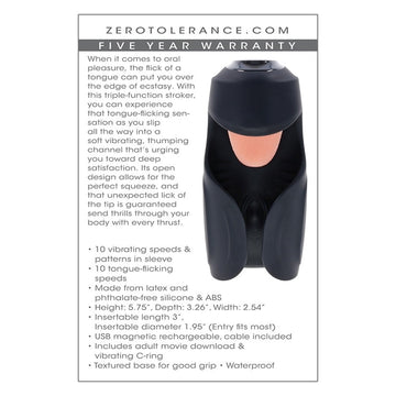 Zero Tolerance Lick the Tip Male Masturbator Vibrator  Condomania.com