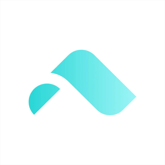 A minimalist, abstract logo for Shipping Protection by Route features two turquoise shapes on a white background. The left shape is a semi-circle, and the right shape is a larger, elongated rectangle with rounded edges. The arrangement of these shapes suggests a cohesive route and unified design. 1080