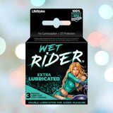 LifeStyles Wet Rider Extra Lubricated Condoms 3 Pack Condomania.com LifeStyles Wet Rider Extra Lubricated Condoms 3 Pack Condomania.com