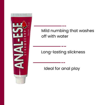 Anal-Ese Strawberry Numbing Lube - Desensitizing Gel Condomania.com Anal-Ese Strawberry Numbing Lube - Desensitizing Gel Condomania.com