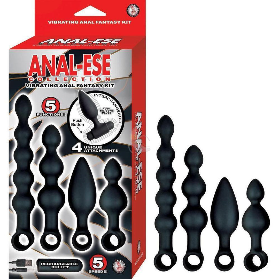Anal-Ese Vibrating Butt Plug Kit - 4 Sizes with Vibrator Condomania.com Anal-Ese Vibrating Butt Plug Kit - 4 Sizes with Vibrator Condomania.com