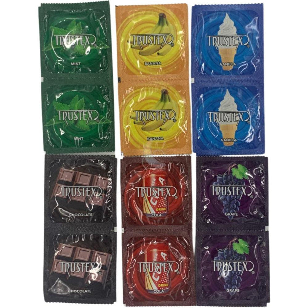 Trustex Assorted Flavored Condoms 7 Flavors 12-Pack Condomania.com Trustex Assorted Flavored Condoms 7 Flavors 12-Pack Condomania.com