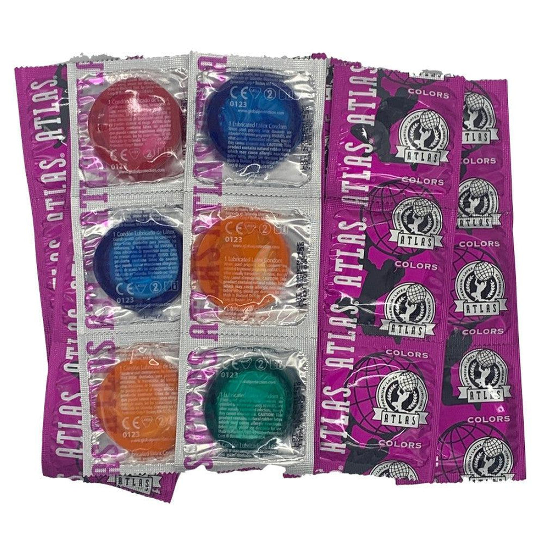 Atlas Assorted Colors Lubricated Condoms