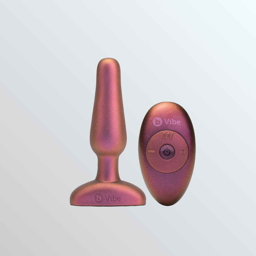 B-Vibe Novice Vibrating Butt Plug - Limited Edition Galaxy Plum
