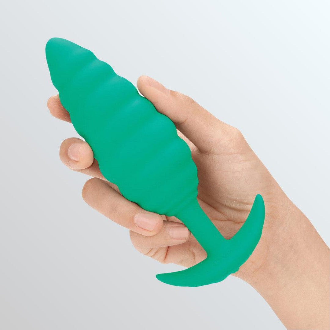 B-Vibe Texture Vibrating Butt Plug Twist - Green (Large)