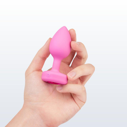 B-Vibe Vibrating Heart Plug Small/Medium - Pink Topaz 1080