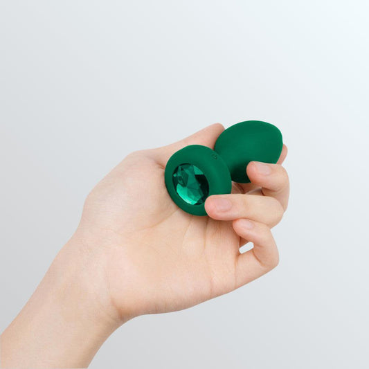 B-Vibe Vibrating Jewel Plug Medium/Large - Emerald 1080
