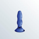 Chrystalino Pleaser Small Glass Butt Plug - Blue