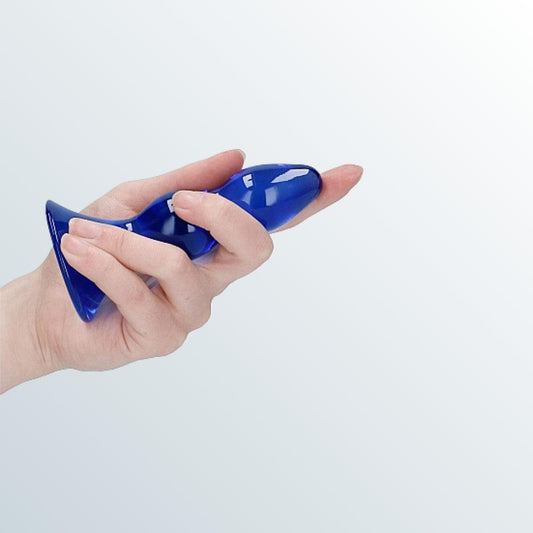 Chrystalino Pleaser Small Glass Butt Plug - Blue 1080