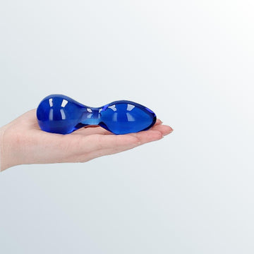 Chrystalino Seed Glass Butt Plug Blue Anal Vaginal Toy Condomania.com Chrystalino Seed Glass Butt Plug Blue Anal Vaginal Toy Condomania.com