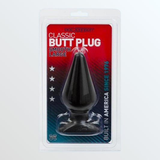 Classic Butt Plug Smooth - Large - Black 1080